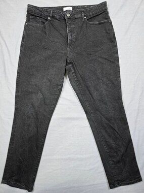 LOFT The Curvy Skinny Black Denim Jeans 33/16 Womens